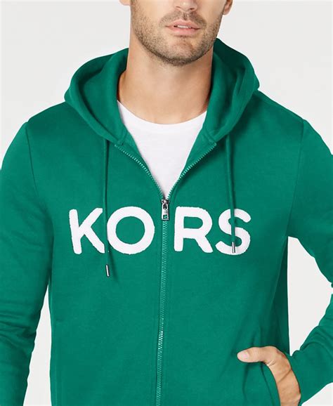 michael kors men's zip front hoodie faux leather sleeves|Men Michael Kors .